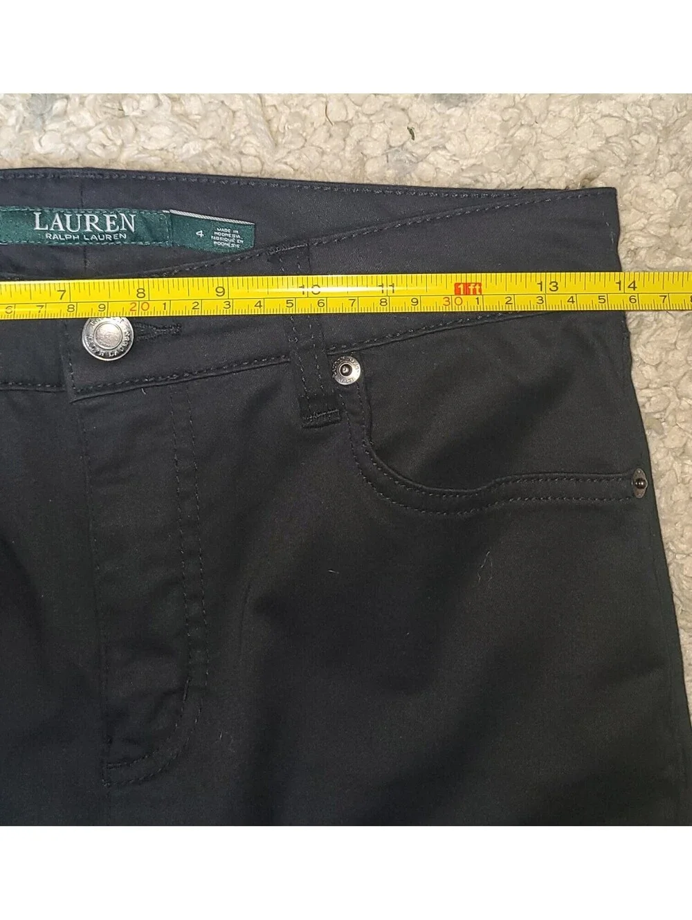 Lauren Ralph Lauren Premier Straight Curvy Slimming Fit Black Pants Size 4